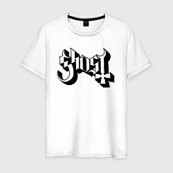 Футболка хлопковая мужская Ghost, цвет: белый