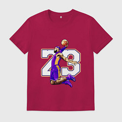 Футболка хлопковая мужская Леброн Джеймс, цвет: маджента