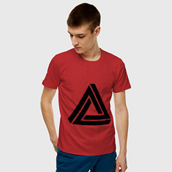 Футболка хлопковая мужская Triangle Visual Illusion цвета красный — фото 2