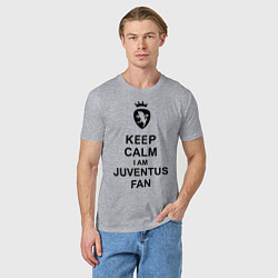 Футболка хлопковая мужская Keep Calm & Juventus fan, цвет: меланж — фото 2