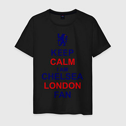 Футболка хлопковая мужская Keep Calm & Chelsea London fan цвета черный — фото 1