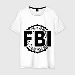 Футболка хлопковая мужская FBI Agency, цвет: белый