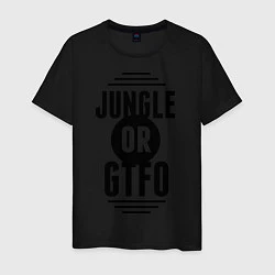 Футболка хлопковая мужская Jungle or GTFO, цвет: черный