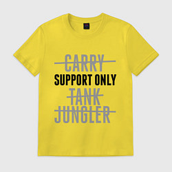 Футболка хлопковая мужская Support only, цвет: желтый