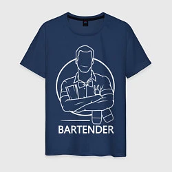 Футболка хлопковая мужская Bartender, цвет: тёмно-синий