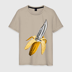 Футболка хлопковая мужская Banana Knife, цвет: миндальный