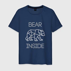 Футболка хлопковая мужская Bear Inside, цвет: тёмно-синий