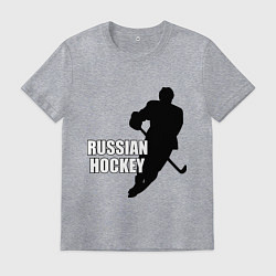 Футболка хлопковая мужская Russian Red Hockey, цвет: меланж