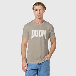 Футболка хлопковая мужская DOOM, цвет: миндальный — фото 2