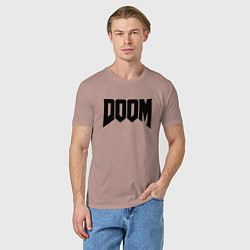 Футболка хлопковая мужская DOOM, цвет: пыльно-розовый — фото 2