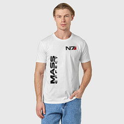 Футболка хлопковая мужская MASS EFFECT N7, цвет: белый — фото 2