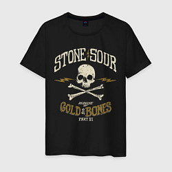 Футболка хлопковая мужская Stone Sour: Gold Bones, цвет: черный