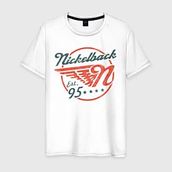 Футболка хлопковая мужская Nickelback Est. 1995, цвет: белый