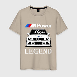 Футболка хлопковая мужская BMW M Power: Legend, цвет: миндальный