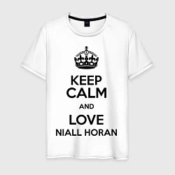 Футболка хлопковая мужская Keep Calm & Love Niall Horan, цвет: белый