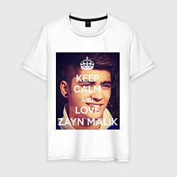 Футболка хлопковая мужская Keep Calm & Love Zayn Malik, цвет: белый