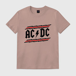 Футболка хлопковая мужская AC/DC Voltage, цвет: пыльно-розовый