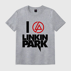 Футболка хлопковая мужская I love Linkin Park, цвет: меланж
