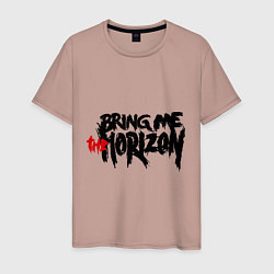 Футболка хлопковая мужская Bring me the horizon, цвет: пыльно-розовый
