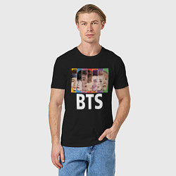 Футболка хлопковая мужская BTS: Boys Faces, цвет: черный — фото 2