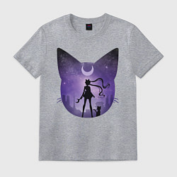 Футболка хлопковая мужская Pretty Soldier Sailor Moon, цвет: меланж