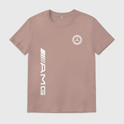 Футболка хлопковая мужская MERCEDES-BENZ AMG, цвет: пыльно-розовый
