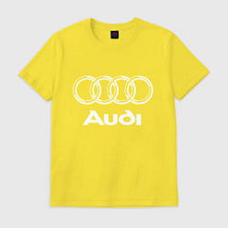Футболка хлопковая мужская AUDI, цвет: желтый