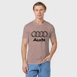 Футболка хлопковая мужская AUDI, цвет: пыльно-розовый — фото 2