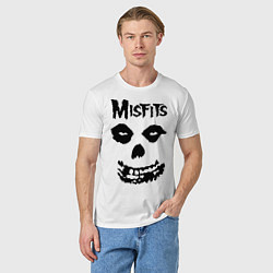 Футболка хлопковая мужская Misfits Face, цвет: белый — фото 2