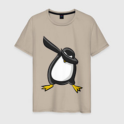 Футболка хлопковая мужская DAB Pinguin, цвет: миндальный