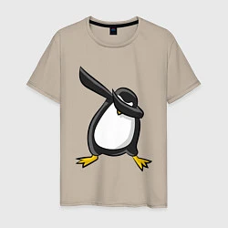 Футболка хлопковая мужская DAB Pinguin, цвет: миндальный