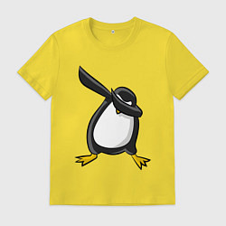 Футболка хлопковая мужская DAB Pinguin, цвет: желтый
