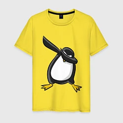 Футболка хлопковая мужская DAB Pinguin, цвет: желтый