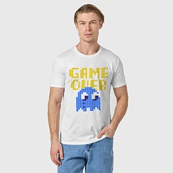 Футболка хлопковая мужская Pac-Man: Game over, цвет: белый — фото 2