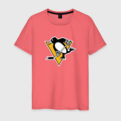 Футболка хлопковая мужская Pittsburgh Penguins: Evgeni Malkin, цвет: коралловый