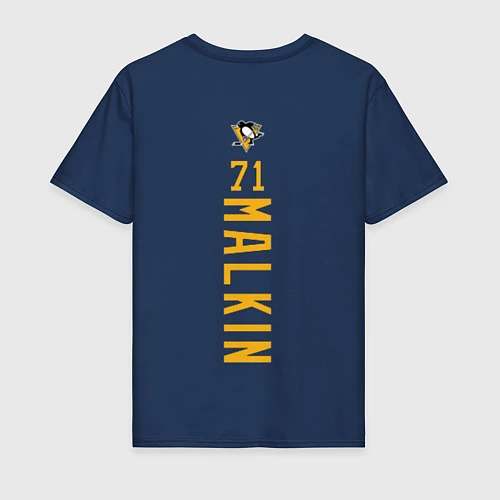 Мужская футболка Pittsburgh Penguins: Evgeni Malkin / Тёмно-синий – фото 2