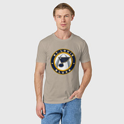 Футболка хлопковая мужская St Louis Blues, цвет: миндальный — фото 2