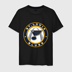 Футболка хлопковая мужская St Louis Blues, цвет: черный