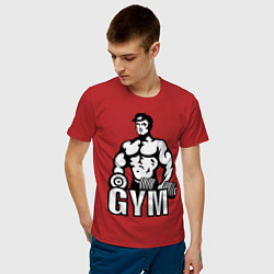 Футболка хлопковая мужская Gym Men's цвета красный — фото 2