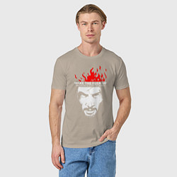 Футболка хлопковая мужская SAMURAI KEANU REEVES, цвет: миндальный — фото 2