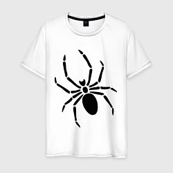 Футболка хлопковая мужская Страшный паук, цвет: белый