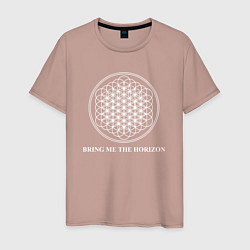 Футболка хлопковая мужская BRING ME THE HORIZON, цвет: пыльно-розовый