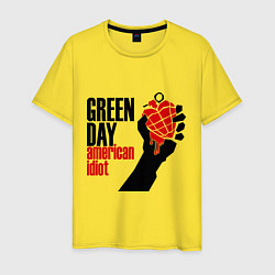 Футболка хлопковая мужская Green Day: American idiot, цвет: желтый