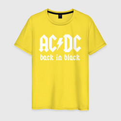 Футболка хлопковая мужская ACDC BACK IN BLACK, цвет: желтый
