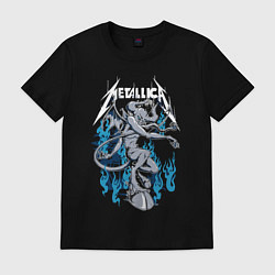 Футболка хлопковая мужская Metallica - серый черт, цвет: черный