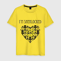 Футболка хлопковая мужская Шерлок Сердце Im Sherlocked, цвет: желтый