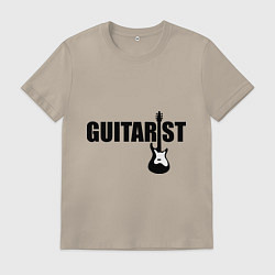Футболка хлопковая мужская Гитарист, цвет: миндальный