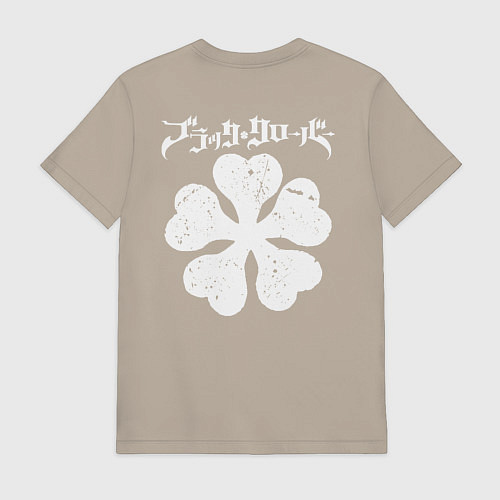 Мужская футболка ЧЁРНЫЙ КЛЕВЕР НА СПИНЕ / Миндальный – фото 2