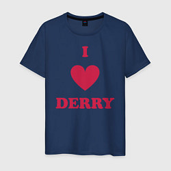 Футболка хлопковая мужская I Love Derry, цвет: тёмно-синий