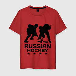 Футболка хлопковая мужская Russian hockey stars, цвет: красный